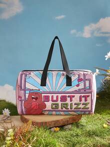 We Bare Bears X SHEIN Bolso de mano grande con capacidad y diseño de dibujos animados lindo para mujer, bolsa de viaje, bolso de fin de semana, bolsa de gimnasio impermeable de gran capacidad