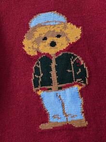 PrepCrw 男童休闲小熊图案圆领毛衣，秋冬季