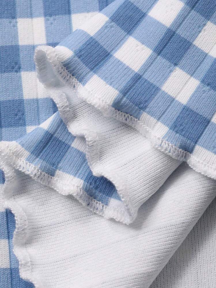 Women's Casual Everyday Gingham Print Flare Leg Lounge Pants