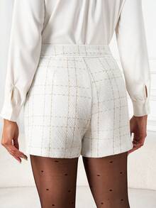 Ellevyn Quần short nữ, đa năng, thanh lịch, kiểu Pháp dễ phối đồ, thích hợp cho đi làm, mùa thu/đông. - trắng - Xem 2