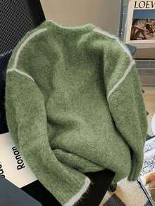 Resyla Retro Gray Sweater For Women, Soft & Loose Knit Top, New Arrival 2024 Autumn/Winter - Multicolor - View 2