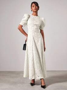 COSMINA Elegancka sukienka damska z wycięciem w talii, jesień/zima