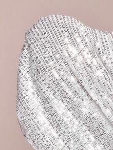 ROMWE EDITION Áo thun dài tay có mũ trùm đầu tiệc âm nhạc dành cho nữ - trắng - Xem 11