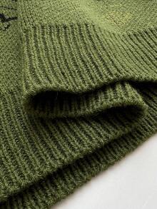 Whyspr Damtröja med rund halsringning, geometrisk jacquard och sänkta axlar, avslappnad stil