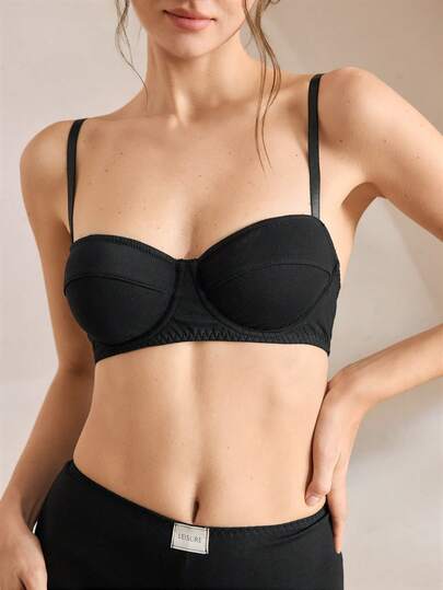 Ocili Sujetador cómodo y de soporte de unicolor simple para mujer