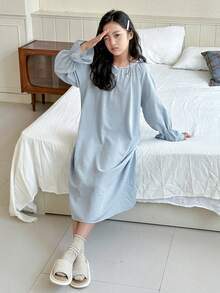 Dazy Kids 少女纯色圆领睡衣家居服