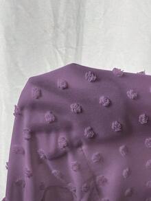 EMERY ROSE 大码夏季简约优雅瑞士波点中袖衬衫 - 紫丁香色 - 查看 6