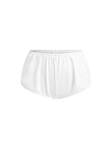 Lowkey Lull سروال داخلي مريح بشق للنساء - أبيض - مشاهدة 1