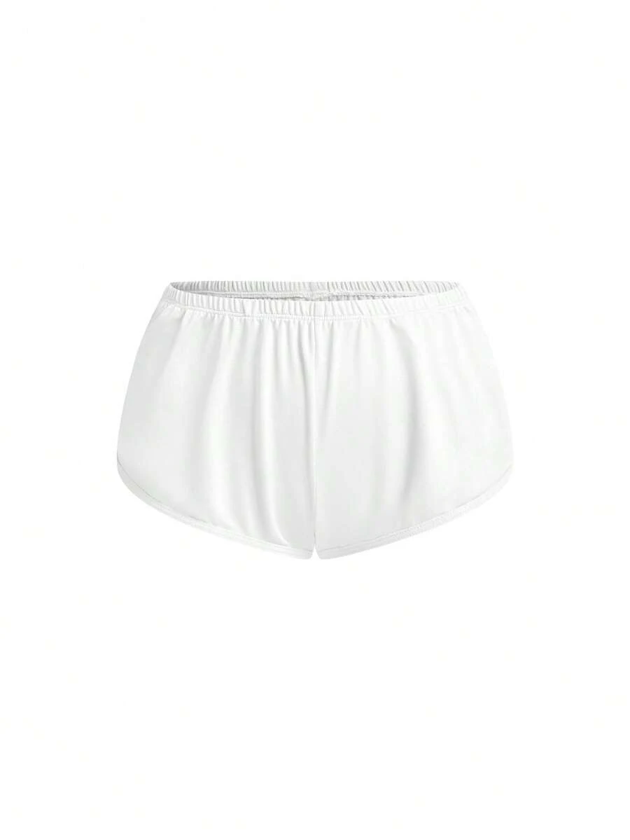 Lowkey Lull سروال داخلي مريح بشق للنساء - أبيض - مشاهدة 1