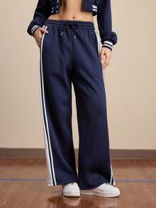 Cheerettes 秋冬女士保暖加厚运动裤 - 藍白色 - 查看 7