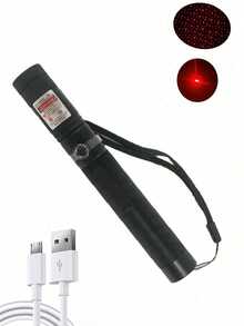 A USB Charging Green/Red/Purple Laser Pen - Ergonomic Grip, Portable Design, Suitable For Demonstration, Outdoor, Office And Classroom Use - Including Wristband Polymer Battery, High-Quality Optical Lens, Simple Pen Shape Design - Multicolorido - Visão 7