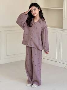 Dazy Kids Tween Girls' Casual Home Clothes, Autumn - Purple - View 5