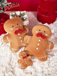 圣诞姜饼毛绒玩具 - 柔软的垫子状身体，轻巧的节日装饰和圣诞树礼物，饼干派对装饰 - 可爱的姜饼人娃娃，圣诞节姜饼装饰，节日家居装饰 - 彩色 - 查看 5