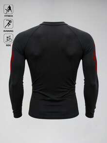 Manfinity Sport Polished Men's Flame Print Athletic Compression T-Shirt Compression Shirt Men - Black - View 2