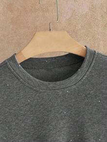 Manfinity VCAY Bộ áo nỉ chui đầu cơ bản thường ngày dành cho nam và quần short - Xám - Xem 6