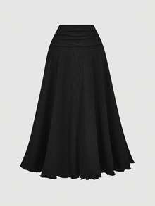 SHEIN MOD 2pcs/Set Women Jacquard Halter Top And Skirt - Black - View 5