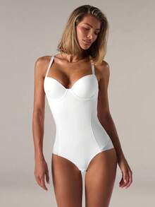 SHEIN BAE 1pc Women's Waist Cincher And Shaper (With Boning) - White - View 7