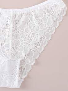 3件套浪漫蕾丝女士内裤，简约设计