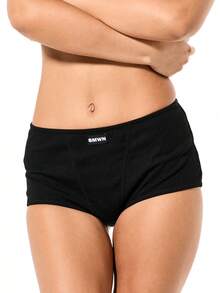 SUMWON WOMEN Ribbed Longline Bralette And High Waisted Shorts Matching Set Comfort Coordinate - Black - View 7