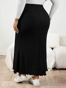 SHEIN Fall Clothes,Autumn Clothes,Materity Autumn Clothes Maternity   Maternity Plus Size Solid Color Adjustable Waist Mermaid Hem Skirt Sexy Maternity Dress Pregnant Dress Maternity Two Piece Sets Curve Maternity Clothes Maternity Dress High Stretch Maternity