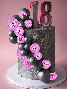 10/5 件装粉色迪斯科球蛋糕装饰，反光镜面球蛋糕装饰，迷你迪斯科镜面球装饰 - 塑料反光银色装饰吊坠，镜面球反光玻璃球，家居悬挂装饰，适用于 70 年代迪斯科主题派对装饰、生日节日派对装饰 - 彩色 - 查看 7