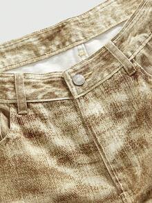 ROMWE MEN Street Life Quần Jeans Denim Túi Rộng Thời Trang Cho Nam - Màu Khaki - Xem 3