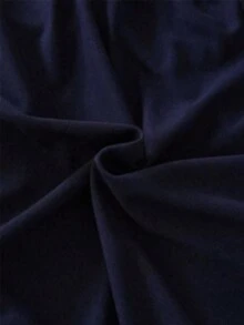 EMERY ROSE Áo thun dài tay cổ bẻ xếp ly màu tương phản cỡ lớn dành cho nữ - Màu xanh hải quân - Xem 3