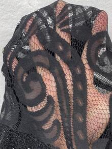 EMERY ROSE Women's Fashion Commuter Mesh Patchwork Mini Dress Black Glitter Dress Long Sleeve Elegant Dress Sparkly Black Dress Black Elegant Dress Women Black Sequin Dress Party Dress Lace Dress Going Out Outfit Fall Dresses Casual Dresses For Women,Party Dresses For Women,Christmas Party Dress New Year Dress New Year Clothes,Dresses For Women Elegant,Black Dress