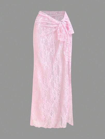 Opulessa Solid Color Knitted Women Lace Swimsuit Cover Up & Mini Skirt Set,  Suitable For Going Out, Concert, Party, Club Outfits, Date, Night Out,Vacation ,Beach  Outfits,Garden Wedding Guest Dress, Elegant Dress For Women, Concert, Party, Club Outfits, Valentine's Day,Going Out,Wedding Clothes,Business Casual Woman Style,Concert, Party, Club Outfits, Fall Women Clothes