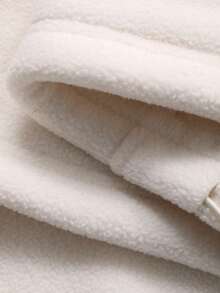 DAZY 女士休闲抓绒卫衣外套，宽松版型，翻领，秋冬女式外套 - 米色 - 查看 9