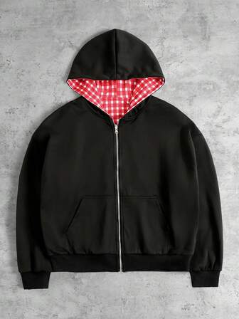 Street Life Sudadera reversible a cuadros para hombres