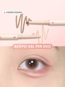 SHEGLAM Lumi-Eye Aegyo-Sal Pen Duo-Cookie Dough Brand Beauty Makeup Face Paint Cosmetic For Women Girls Perfect For Fall Winter Ideal For Y2K Fancy Fashion Suitable For Birthday Christmas Present Party Ready Best Color