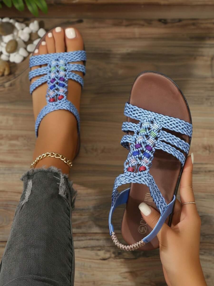 Women Flat Sandals - Blue - View 1