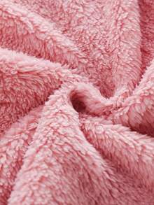 少女格子图案长裤长袖舒适毛绒睡衣，秋冬季 - 粉色 - 查看 5