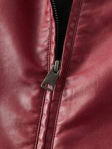 HIMLAND Men's Versatile Casual Zip-Up Stand Collar Long Sleeve Jacket, Autumn - Burgundy - View 5