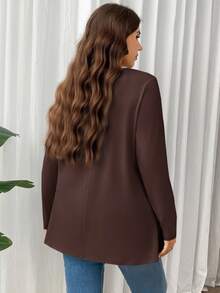 Firerie Túnica básica de manga larga, cuello redondo, unicolor, de corte holgado y elegante para ocasiones casuales y vacaciones, talla grande