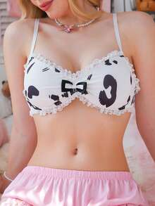 Sujetador Push Up para pecho pequeño, moldeador de senos laterales, ropa interior transpirable para mujer - Blanco y Negro - Ver 6