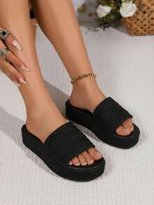 Women Platforms & Wedge Sandals - Black - View 3