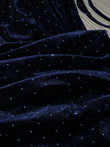 SHEIN Clasi Quần ống đứng in hình bầu trời sao dáng rộng thoải mái cho nữ, Xuân/Hè - Màu xanh hải quân - Xem 3