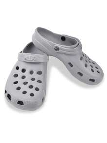 Sandalia Chancla Pantunfla Clogg EVA Cómoda hombre Ligera sandalias casuales, antideslizante y transpirable adecuadas para usar tanto en casa, como al aire libre, en el trabajo, para pasear y en la playa. - Gris - Ver 9