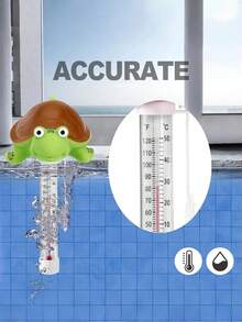 1 termômetro de água em formato de animal, sem mercúrio, com visor grande, ideal para banheira e piscina, medidor de temperatura de água doméstico e externo, resistente a quebras, perfeito como presente para crianças.