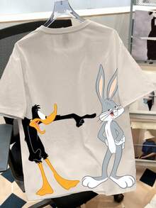 Looney Tunes X Manfinity Manfinity Joysei 3件套男士黑色、白色和卡其色卡通印花圆领短袖T恤 - 黑色 - 查看 6