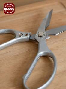 1pc Kitchen Scissors, Stainless Steel Multifunctional Food Shears, Ultra Sharp Utility For Meat Fish Chicken Pizza Salad BBQ, Heavy Duty - Silver - View 4