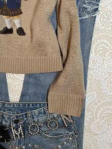 Attitoon Plus Size Casual Bear Pattern Sweater, Autumn/Winter - Multicolor - View 4