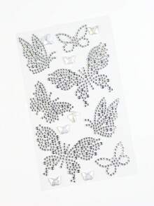 ROMWE Kawaii 1pc Lace Bow, Heart, Star, Bow, Diamond Glitter & Facial Jewel Stickers - Symphony - View 2