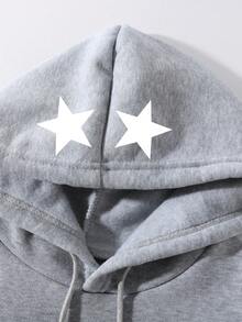 GENIUS ODE Bộ 2 áo hoodie và quần nỉ in chữ thường ngày cho nam, Thu/Đông - Nhiều màu - Xem 7