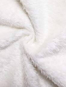 青少年女孩花卉印花蓬松领连帽棉服夹克，适合冬季、假日、夏季、旅行 - 粉色 - 查看 11