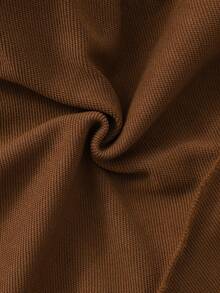 SHEIN Pantalones anchos de cintura con cordón versátil y casual para adolescentes - Marrón - Ver 8