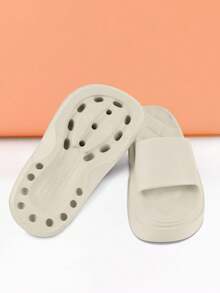 Zapatillas de casa mujer zapatillas de casa, Sandalias de plataforma,zapatillas de estar por casa mujer,fáciles de poner y quitar, material EVA, suave y cómodo, transpirable y resistente al desgaste, adecuadas para caminar a diario, ir de compras, vacaciones en la playa, piscina, uso en baños interiores. - Beis - Ver 12