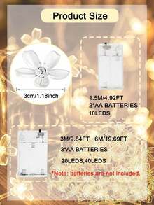 1条1.5米/3米/6米LED樱花串灯，适用于卧室、花园、婚礼派对、装饰照明